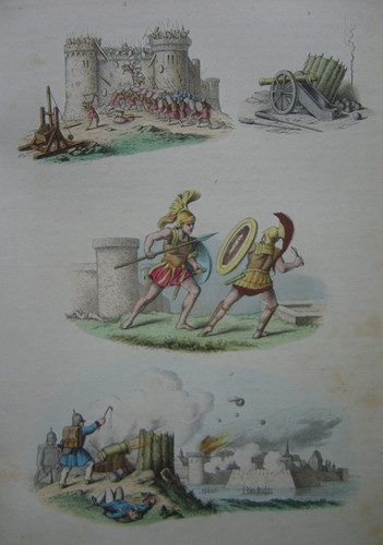 Gravure combat achille contre - combat,