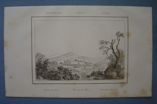 Belle gravure des ruines - des, de